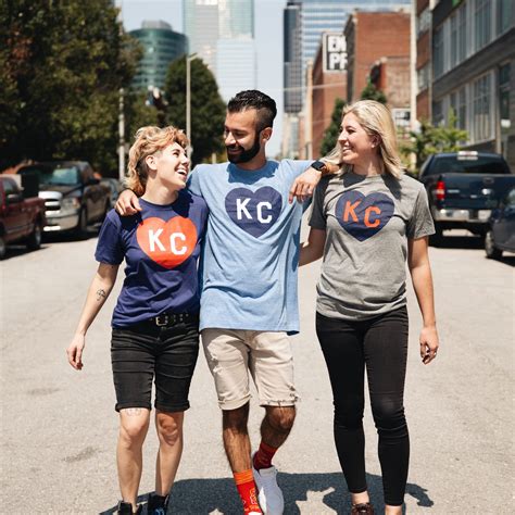 Charlie Hustle KC Heart Tee - Light Blue – Made in KC