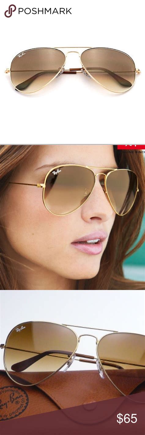 ray ban aviator gold brown gradient rb  ray ban aviator