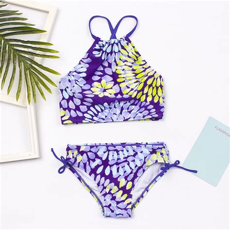 Akiihool Girl Swimsuit Girl's Cute Two Piece Swimsuit V Neck Spaghetti