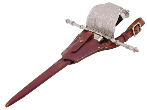 vintage main gauche parrying dagger  scabbard  auction lot art