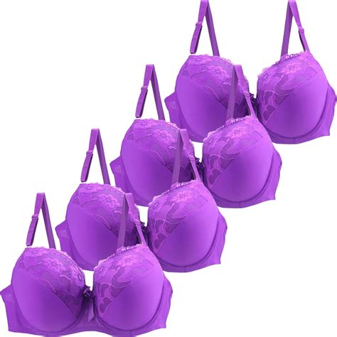 Baodmurt Women's Plus Size 4PC Lace Bra Set for Everyday Wear, Sky Blue