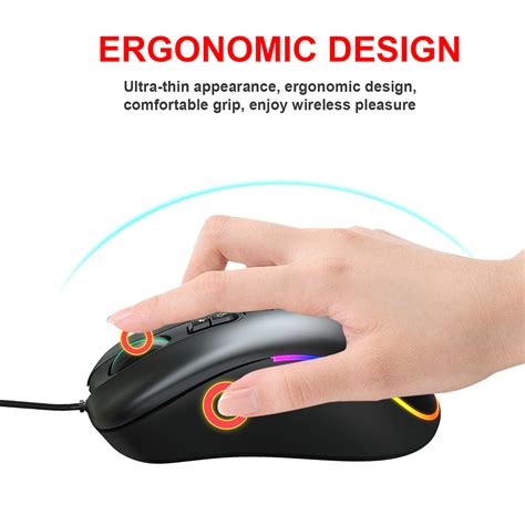 HXSJ J900 RGB Lighting Honeycomb Holow Programmable Gaming Mouse