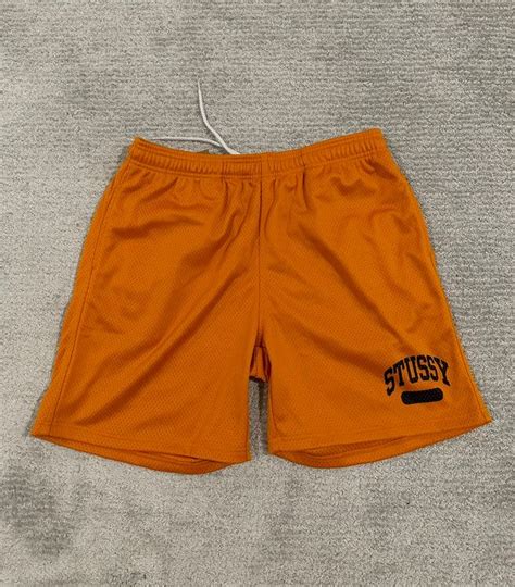 Stussy Stussy Orange Arch Mesh Shorts | Grailed