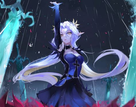 breasts briar witch iseria (epic7) cleavage epic7 long hair pointed