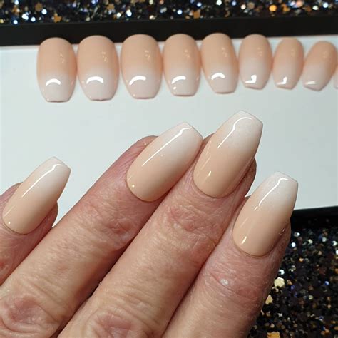 Nude Ombre. Baby Boomer . French Nails. Nude to White. Super - Etsy