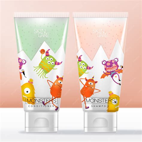 Premium Vector | Kid or child shampoo & conditioner toiletries semi