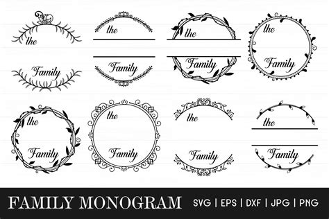 Family monogram SVG - Family Name Sign Monogram Frames By Dasagani | TheHungryJPEG