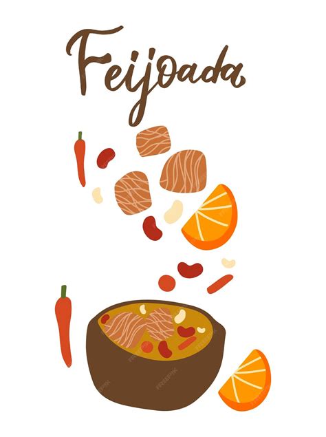 Premium Vector | Brazilian stewed meat feijoada soup. latin american