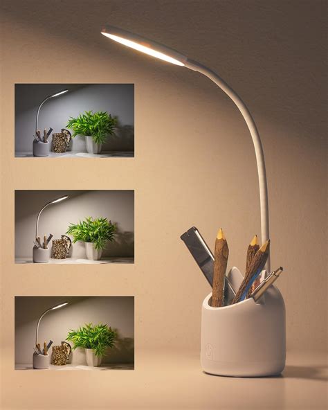 WEIRD WOLF 3 Colour Mode LED Study/Table/Desk Lamp with Pen Holder, 6