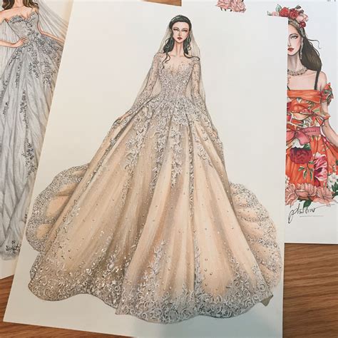 dress design drawing model gown designs eris tran fashion designer
