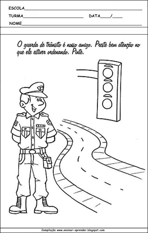 Desenhos Sobre Trânsito - Atividades Infantis Com Desenhos - sobre o Trânsito - Desenhos Para Colorir