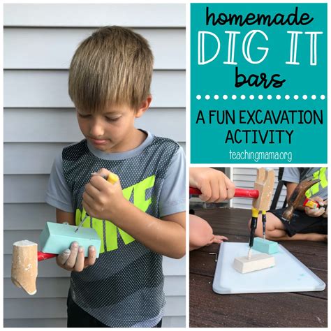 homemade dig  bars fun excavation activity