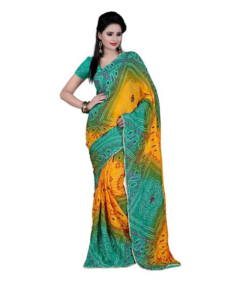 REKHA SAREES Green Pure Crepe Saree - Buy REKHA SAREES Green Pure Crepe ...