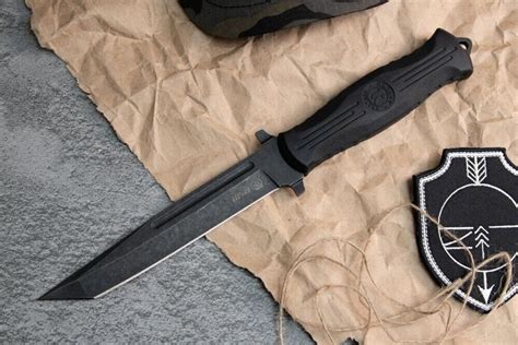 Нож "НР-19" AUS-8 Черный Stonewash Черный Elastron
