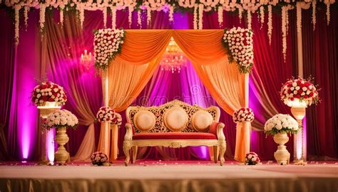 Indian Wedding Stage. Indian Wedding Decoration Stock Image - Image of ...