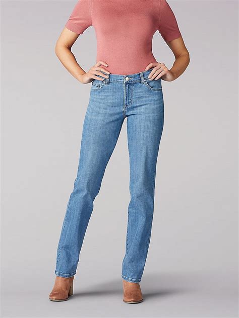 womens stretch relaxed fit straight leg jean  inspire blue walmartcom