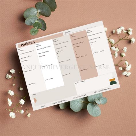 Nursing Worksheet Aesthetic