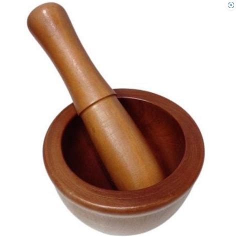 wooden mortar  pestle lesung kayu wooden garlic spice mixing