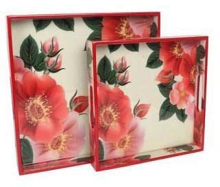 square mdf printed tray set  restaurants home feature unmatched