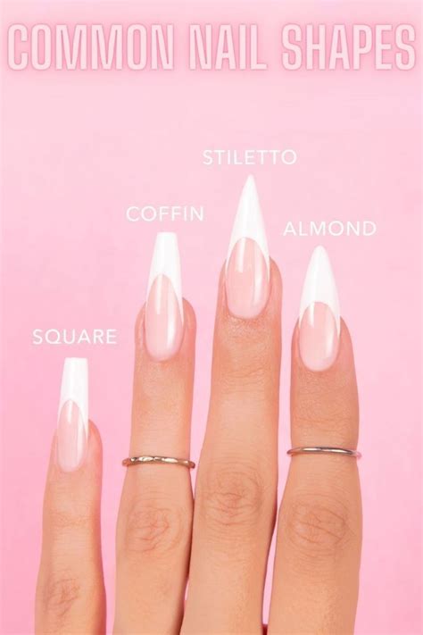 The 4 most common nail shapes (with photos) | Nail shapes, Glow nails, Gel acrylic nails