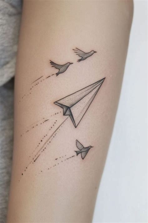 20 Dreamy Paper Airplane Tattoo Ideas for Women - WomenSew