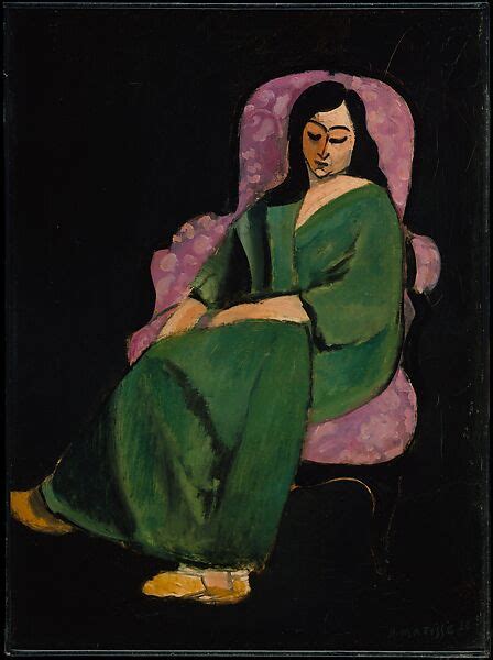 Henri Matisse | Laurette in a Green Robe, Black Background | The Met