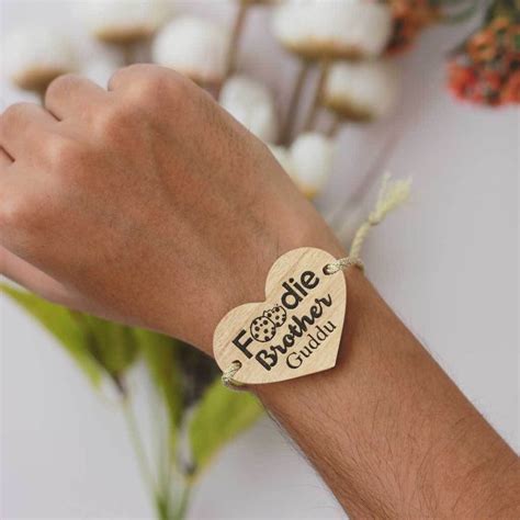 foodie brother personalised rakhi wooden greeting card rakhi gifts