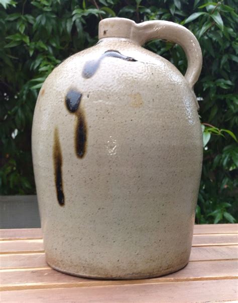 Antique GEO. JACKSON IMPORTOR Pueblo Colo Salt Glazed Stoneware Jug 7.5