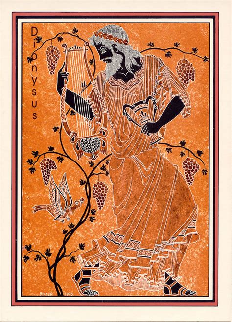 poster  dionysus god  wine greek mythology art greek paintings