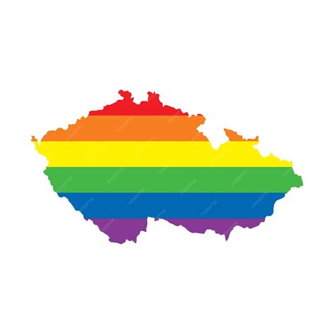 Premium Vector | Czech republic lgbtq gay pride flag map