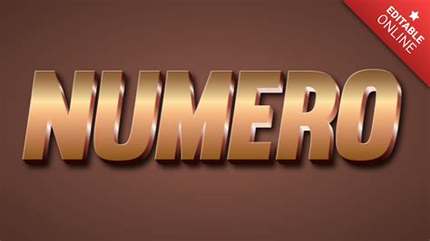 numero bronze text effect generator