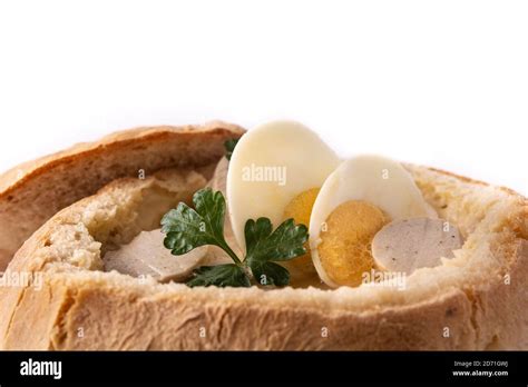 Zurek. Traditional Polish soup isolated on white background Stock Photo ...