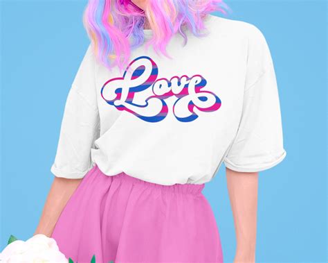 Retro Love Bisexual Shirt Bi Pride Shirt Bisexual Clothing | Etsy