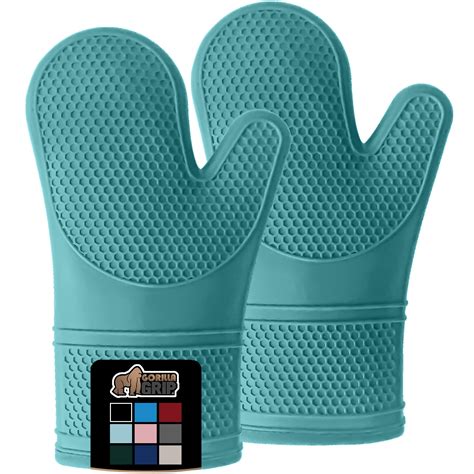 Gorilla Grip Silicone Oven Mitts Set, Heat Resistant, Waterproof, Extra