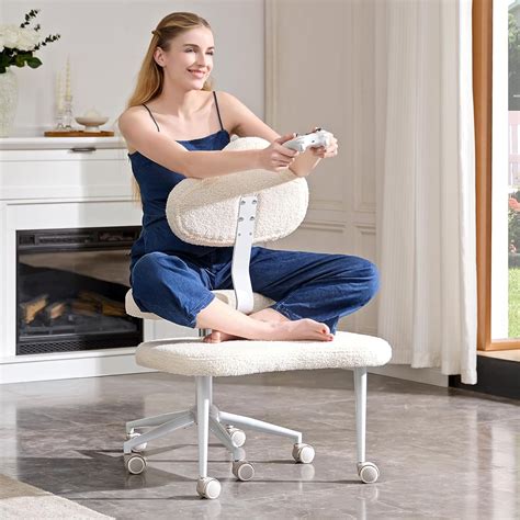 Amazon.com: Pinmoco Cross Legged Office Chair with Wheels, Meditation