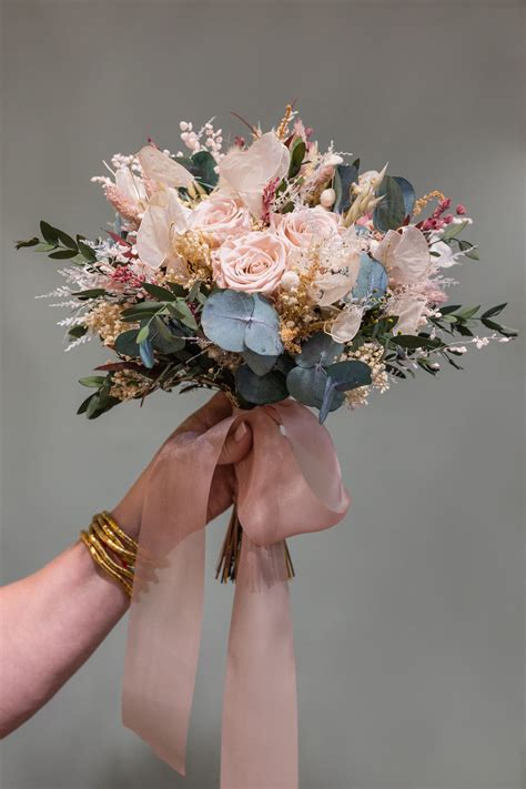 Ramo De Novia Suculento Con Flores Moradas