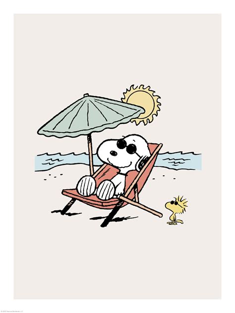 Snoopy on the Beach Poster with Snoopy Beach Vibes | Poster Store UK