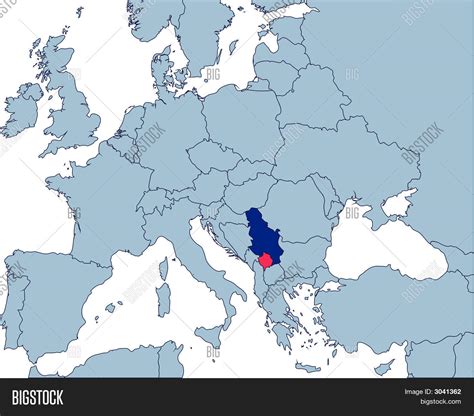 Serbia Kosovo Map Vector & Photo (Free Trial) | Bigstock