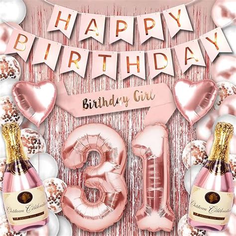 amazoncom st birthday party decorations   rose gold supplies