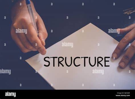 structure word written  white paper stock photo alamy