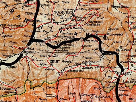 Vintage 1939 Romania Historical Map Art Print - Natural Regions Wall