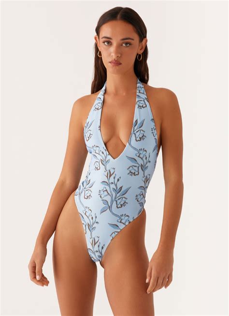 Delia One Piece Swimsuit - Blue Floral Print – Peppermayo Europe