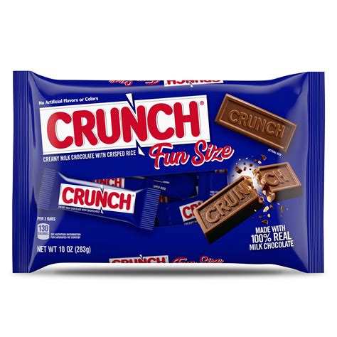 CRUNCH Fun Size Candy Bar, Milk Chocolate and Crisped Rice, 10 oz
