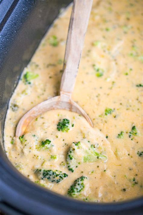 Slow Cooker Broccoli Cheddar Cheese Soup | AllFreeSlowCookerRecipes.com
