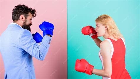 premium photo gender equality businessman  athletic woman