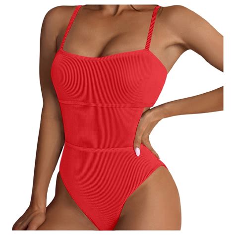 CAIVO Womens Summer Large Beach Solid Color Bikini Swimsuit Fashion