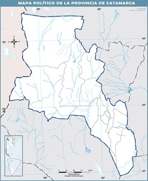 Blank political map of the Province of Catamarca | Gifex