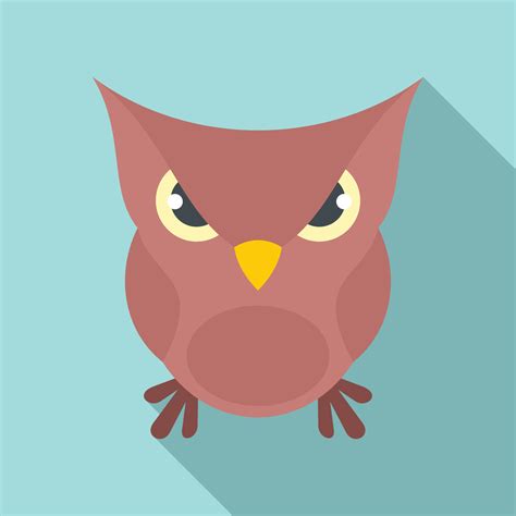 Furious owl icon, flat style 14526752 Vector Art at Vecteezy
