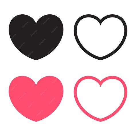 premium vector heart basic flat  outline style