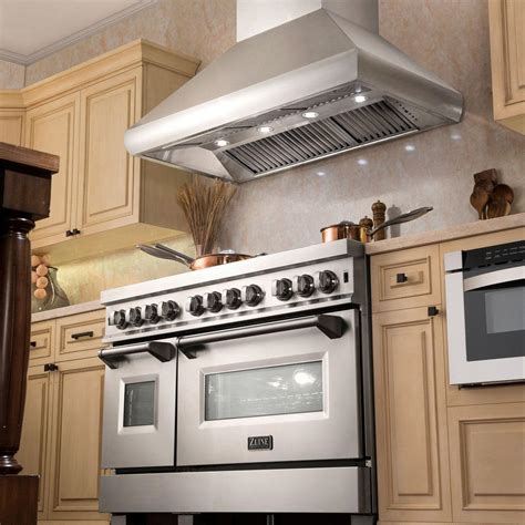 zline professional ducted wall mount range hood  stainless steel